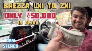 Maruti Brezza OEM stereo installed  maruti modifications  total price  50000rs [upl. by Anihcak615]