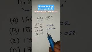 Analogy  Number Analogy Reasoning Tricks For SSC CGL CHSL GD CPO MTS Exams  shorts [upl. by Lipkin]