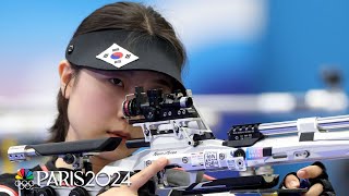 South Korea China separated by ONE TENTH in womens air rifle final  Paris Olympics  NBC Sports [upl. by Weinshienk]