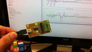 First Gyroscope  Accelerometer sampling via FTDI to C program [upl. by Alleunam]