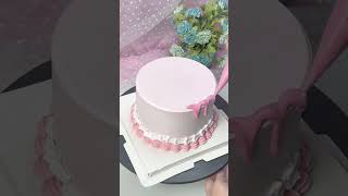 Pink heart decoration Decoration WordsTitle Cake Topic Baking training Newshort viralvideo [upl. by Alejandrina529]