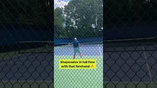 Nicely constructed serve  backhand  forehand by Denis Shapovalov against Arthur Cazaux in practice [upl. by Kai]