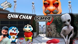 GTA V  Shinchan amp Doraemon Franklin Escaped For Alien In GTA 5 In Telugu [upl. by Deane427]