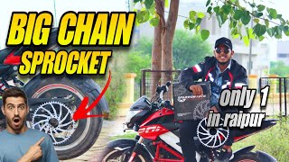 Big chain 🚀sprocket in Ns200  New modifications  performance upgrade 🔥 [upl. by Ayiak]