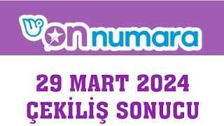 On Numara Çekiliş Sonuçları 29 Mart 2024 [upl. by Kezer]