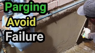 How To Parge A Concrete Wall Avoid A Parging Fail with Doing It This way [upl. by Neerbas785]