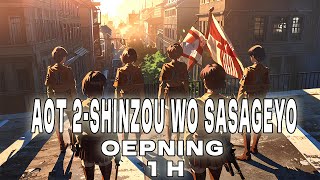 Attack on Titan Season 2  Opening  Shinzou wo Sasageyo  1 HOUR [upl. by Omero]