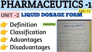 Liquid dosage forms ।। Classification ।। Advantages and Disadvantage । PHARMACEUTICS । Bpharm [upl. by Latrell803]