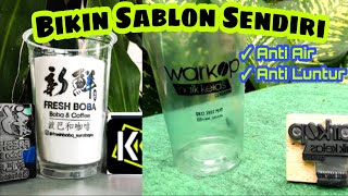 Cara Sablon Gelas Plastik Sendiri [upl. by Atnwahs]