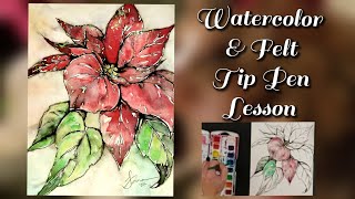 Dramatic Watercolor amp Felt Tip Pen Paint Technique [upl. by Oster]