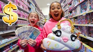 TIANA SPENDS £100 IN 10 MINUTES Poopsie Slime Toy Hunt Shopping Challenge [upl. by Wanfried401]