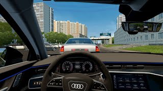 2019 Audi A6 Avant  City Car Driving  Steering Wheel Gameplay [upl. by Tay752]