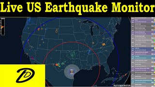 Live Earthquake Monitoring of The United States  The Lower 48 [upl. by Dnomyaw]