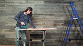 How to Install Reclaimed Wood Wall Planks  DIY Reclaimed Wood Accent Wall  WoodyWalls [upl. by Amitak]