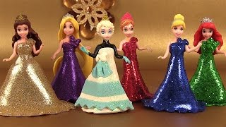 Play Doh Sparkle Princesses Elsa Ariel Belle MagiClip Pâte à modeler [upl. by Urias]