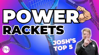 REVIEW TOP 5 TENNIS RACKETS FOR POWER 2024  Tennis Coach  Racquet Review  PH Tennis [upl. by Aliuqaj36]