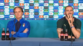 Roberto Mancini Leonardo Bonucci  Italy v Switzerland  PreMatch Press Conference  Euro 2020 [upl. by Lseil]