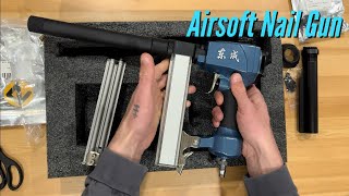 Super Rare Airsoft Pneumatic Nail Gun Unboxing and Firing [upl. by Eecal407]