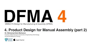 DFMA Product Design for Manual Assembly part 2 [upl. by Tloc962]