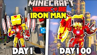 I Survived 100 DAYS as IRON MAN in HARDCORE Minecraft in Hindi🤯 [upl. by Ferrell333]