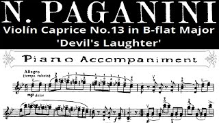 Paganini violin caprice no 13  Piano Accompaniment [upl. by Pease]