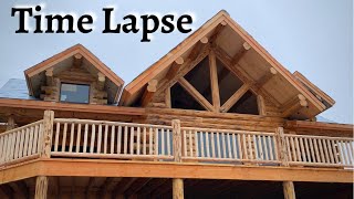 Meadowlark Log Home Time Lapse and Video  Bare Ground Through Roof [upl. by Pirali]