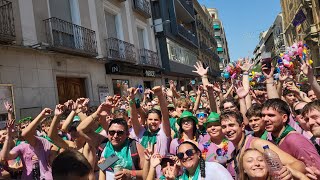 Cabalgata tras el cohete en Huesca fiesta y más fiesta [upl. by Ahsiemaj]