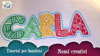 Tutorial per bambini nomi creativi zentangle [upl. by Allard]