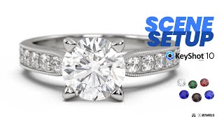 Sample for premade scene setup for jewelry rendering KeyShot 10 [upl. by Arimihc510]