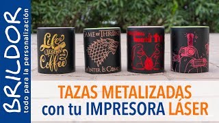 IDEAS para TAZAS 4 METALIZADAS con TRANSFER Y FOIL [upl. by Catharina833]