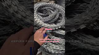 FHZZ® Galvanized Razor Wire Fence Diameter of Coil 450mm Coverage Length 10m [upl. by Miuqaoj]