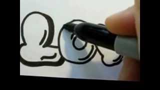 Graffiti Letters How To Draw Graffiti Letters  Bubble Letters [upl. by Dessma]