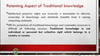 Patenting and Herbals Patenting aspect of TK Part 4 [upl. by Cralg399]