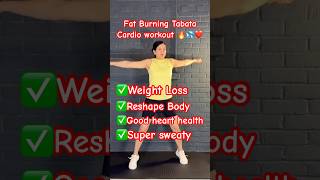 🔥10 minutes super sweaty TABATA cardio ❤️🔥💦shortsviralvideo weightloss tabata homeworkout [upl. by Rentschler]