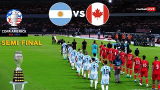 Argentina Vs Canada  Semi Final Copa America 2024  Full Match All Goals  Realistic PES Gameplay [upl. by Aremaj166]