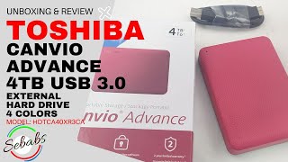 Toshiba Canvio Advance 4TB USB 3 0 External Hard Drive 4 colors HDTCA40XR3CA UNBOXINGampRev [upl. by Rabi779]