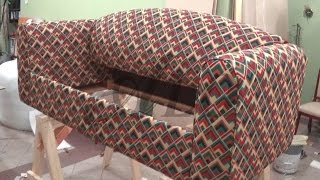 DIY  HOW TO REUPHOLSTER A SOFACOUCH BED  ALO Upholstery [upl. by Otila]