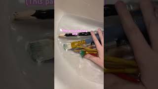 Silly paint brush cleaning video I posted 😧😧artsupplies cleaning paintbrushes [upl. by Hildegaard]