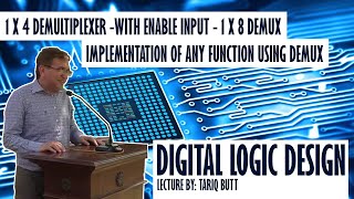 Lecture 26 1x4 Demultiplexer with Enable Input  1x8 Demux  Implementation of function using Demux [upl. by Lonni393]