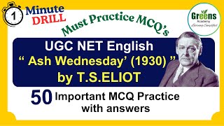 quotAsh Wednesday quot Poem by TSELIOT  UGCNET  SET English MCQ Practice quiz  UPSC English [upl. by Rubinstein]