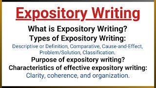 What is Expository writingTypes Purpose and Characteristics of Expository Writing in HindiUrdu [upl. by Pond]