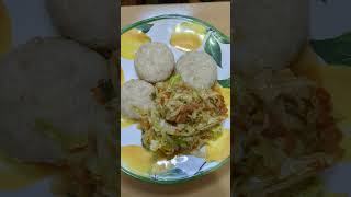 Wednesday breakfast is cabbage and saltfish with oatmeal dumplings [upl. by Neehsuan]