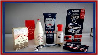 💈1 Barbasol Classic Shaving Cream Old Spice Classic Aftershave Thayers Cucumber Facial Toner 💈 [upl. by Nyral943]