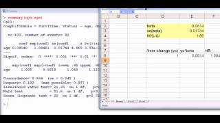 Biostatistics R Cox proportional hazard model Hosmer and Lemeshow Chapter 4 Section 43 [upl. by Sontich272]