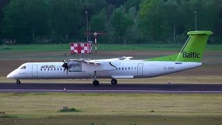 Air Baltic De Havilland Canada DHC8402Q YLBAH landing at Berlin Tegel airport [upl. by Deraj]