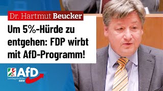 Um 5ProzentHürde zu entgehen FDP wirbt schamlos mit AfDProgramm – Dr Hartmut Beucker AfD [upl. by Githens]