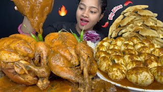 ASMR 🔥 2 BIG WHOLE CHICKEN CURRY SPICY EGG CURRY WITH RICE 😋 BIG BITES FOOD EATING VIDEOS 🤤 [upl. by Nomed495]