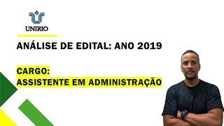 Análise do conteúdo programático do edital da UNIRIO 2019 [upl. by Eiznekcm]