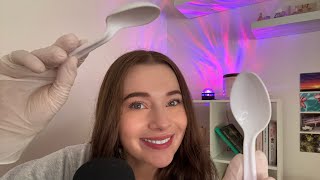 ASMR Rubber Gloves amp Plastic Spoons on Mic  Crinkling Sounds amp Tingles for Sleep amp Relaxation 🥄 [upl. by Amalberga]