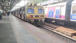 the Mumbai slow local train in the railway station  Mumbai slow local trains video railway station [upl. by Taber478]